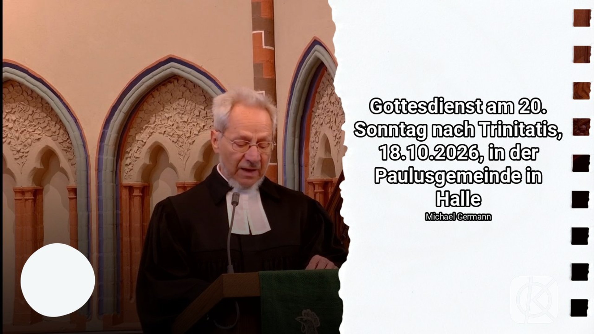 Gottesdienst am 20. Sonntag nach Trinitatis, 18.10.2026, in der Paulusgemeinde in Halle